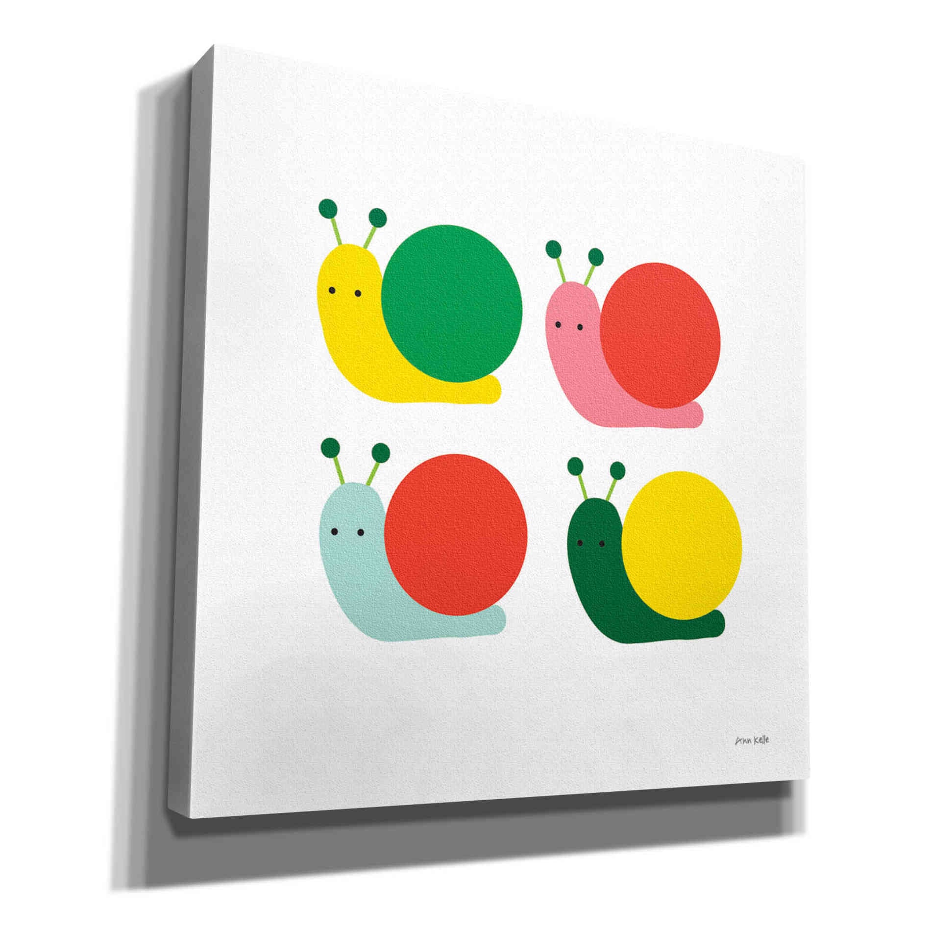'Snails Four' by Ann Kelle Designs, Canvas Wall Art,12x12x1.1x0,18x18x1.1x0,26x26x1.74x0,37x37x1.74x0