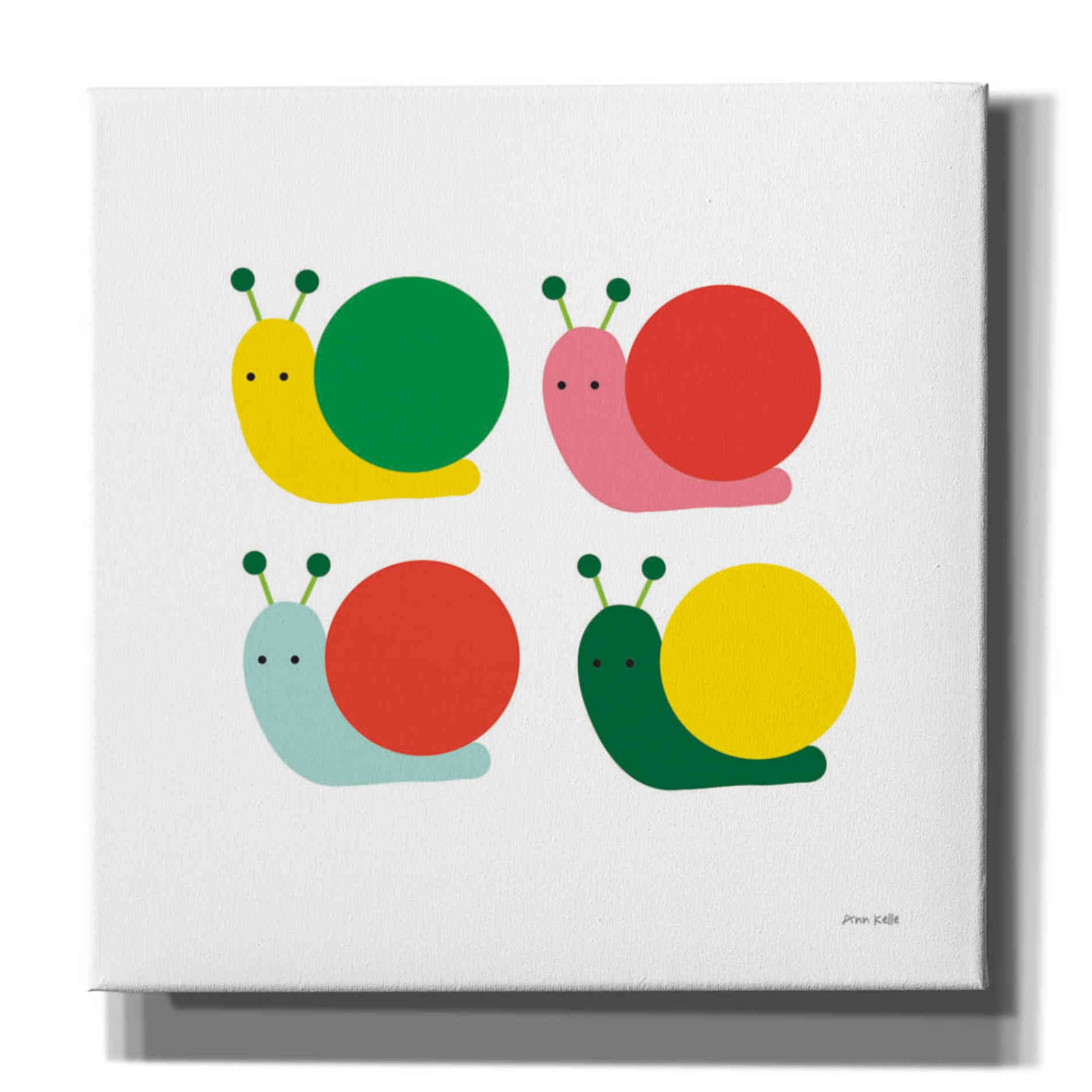 'Snails Four' by Ann Kelle Designs, Canvas Wall Art,12x12x1.1x0,18x18x1.1x0,26x26x1.74x0,37x37x1.74x0