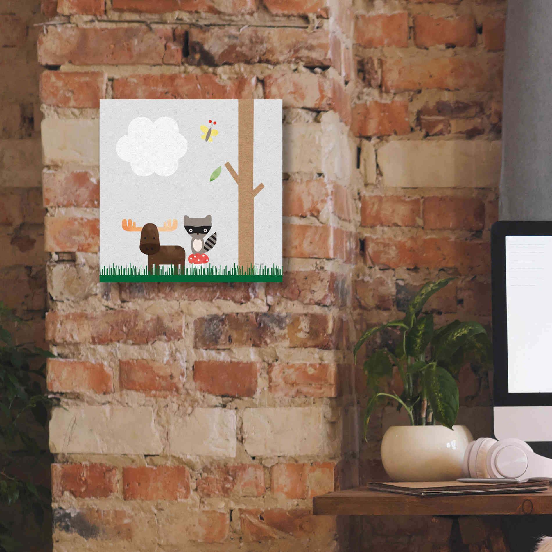 'Woodland Animals I' by Ann Kelle Designs, Canvas Wall Art,12 x 12