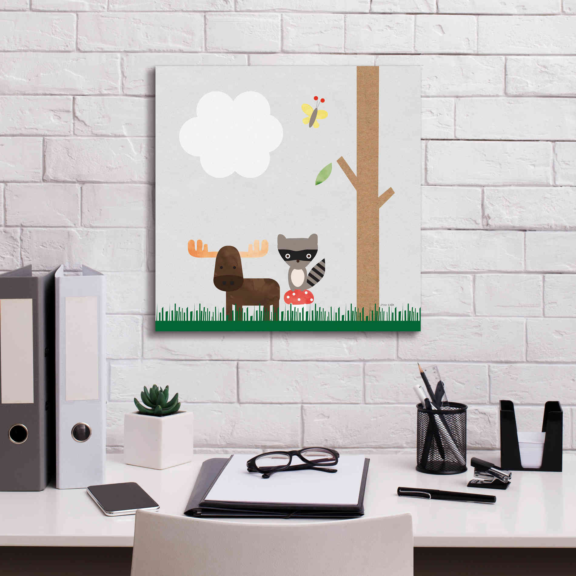 'Woodland Animals I' by Ann Kelle Designs, Canvas Wall Art,18 x 18