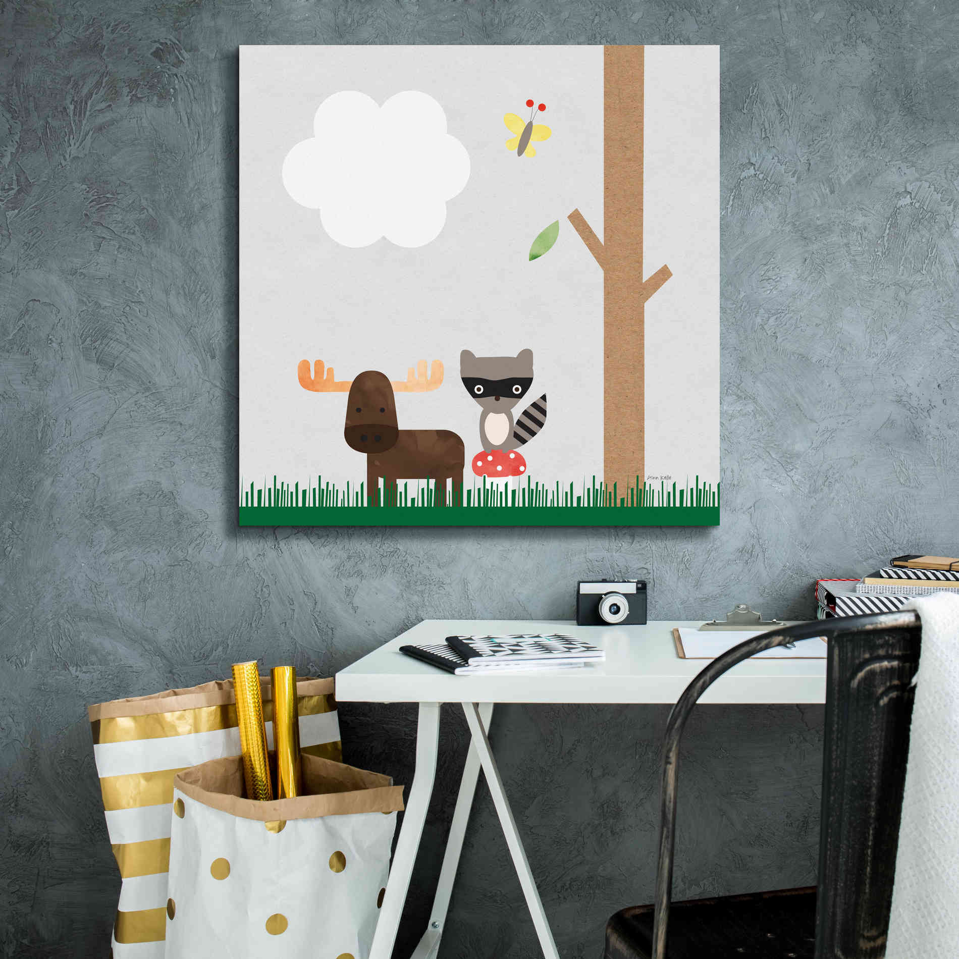 'Woodland Animals I' by Ann Kelle Designs, Canvas Wall Art,26 x 26