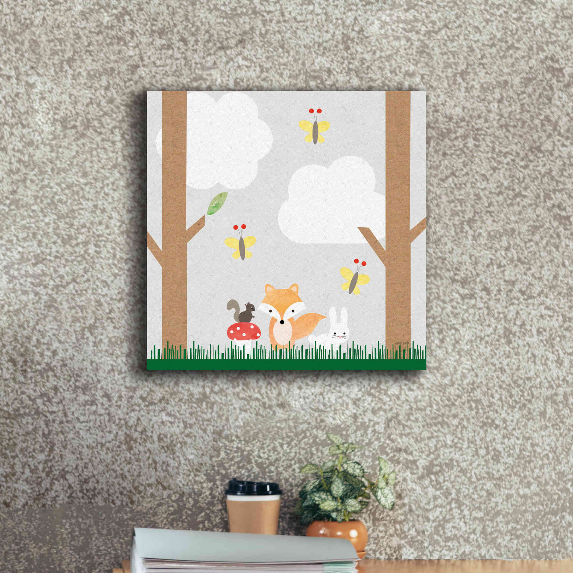 'Woodland Animals II' by Ann Kelle Designs, Canvas Wall Art,18 x 18