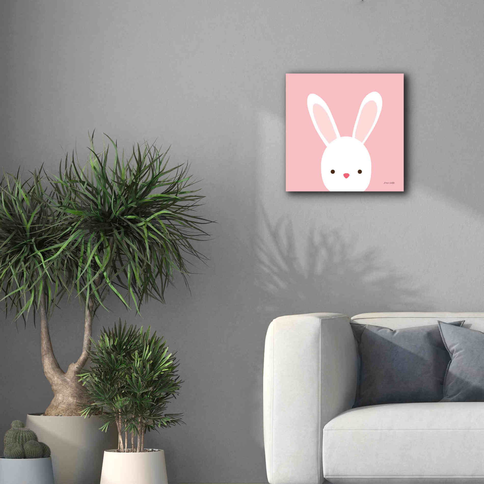 'Cuddly Bunny' by Ann Kelle Designs, Canvas Wall Art,18 x 18