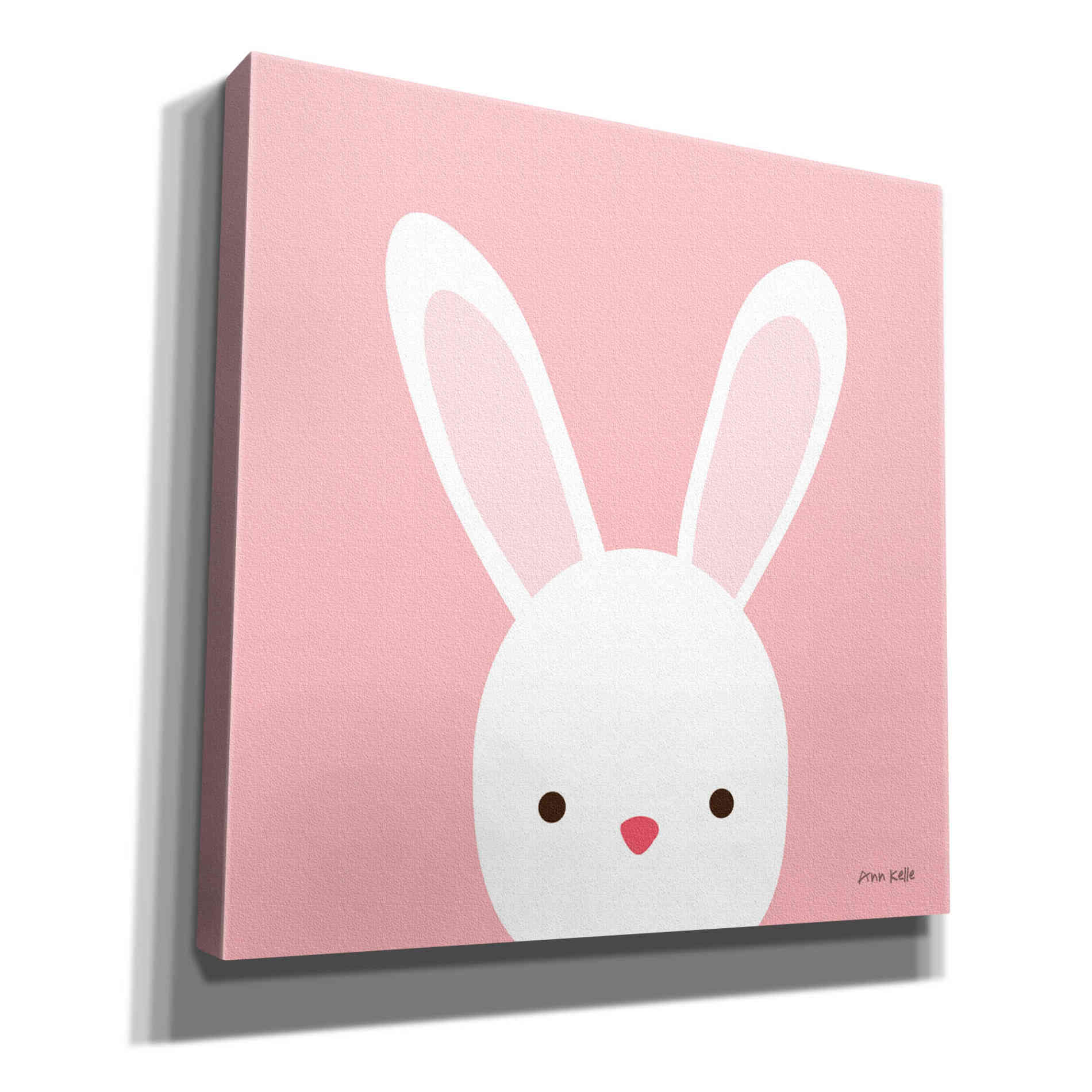 'Cuddly Bunny' by Ann Kelle Designs, Canvas Wall Art,12x12x1.1x0,18x18x1.1x0,26x26x1.74x0,37x37x1.74x0