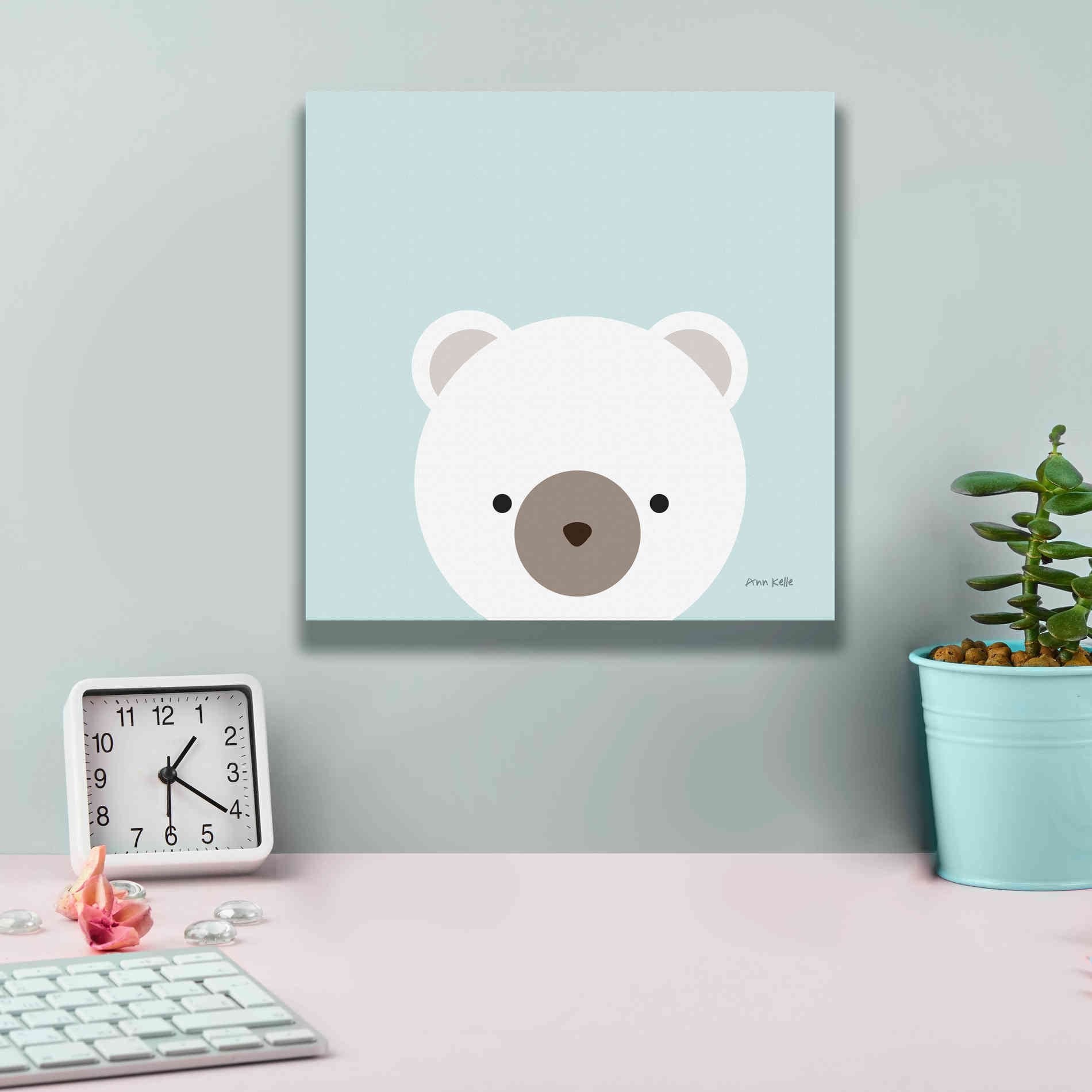 'Cuddly Bear' by Ann Kelle Designs, Canvas Wall Art,12 x 12