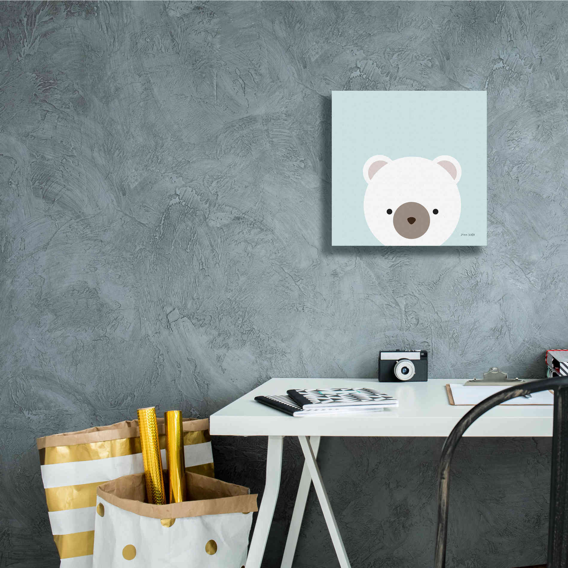 'Cuddly Bear' by Ann Kelle Designs, Canvas Wall Art,12 x 12
