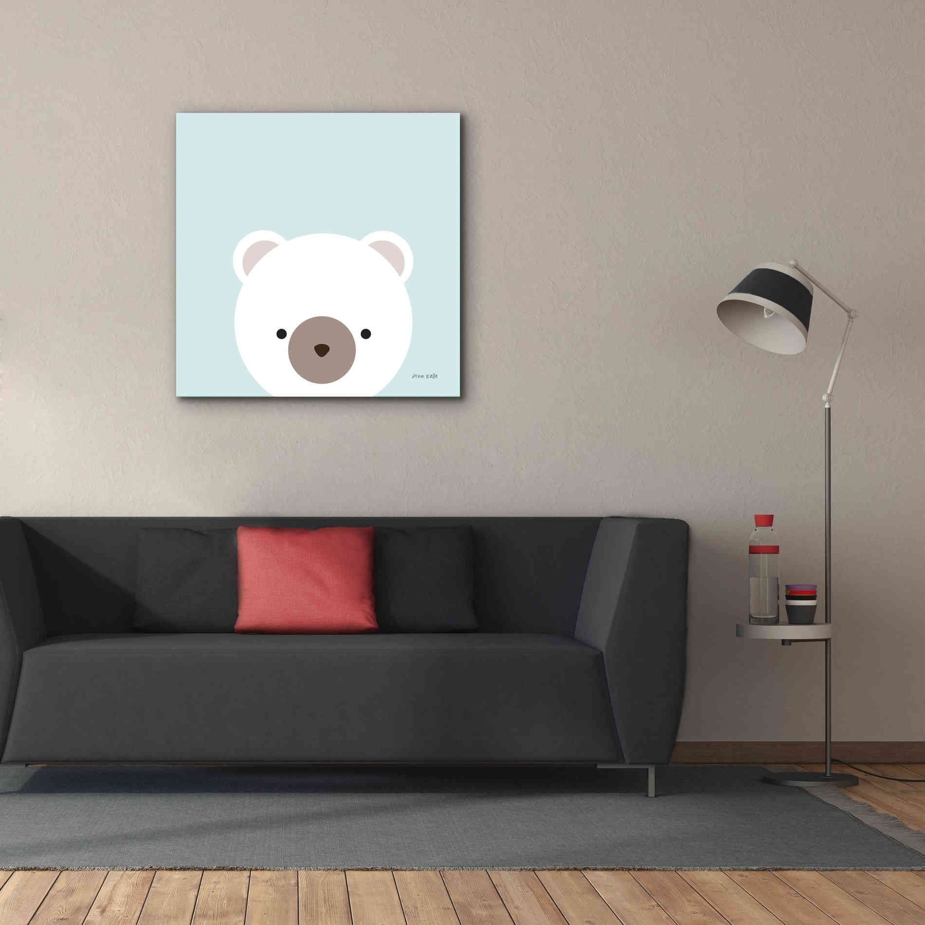 'Cuddly Bear' by Ann Kelle Designs, Canvas Wall Art,37 x 37