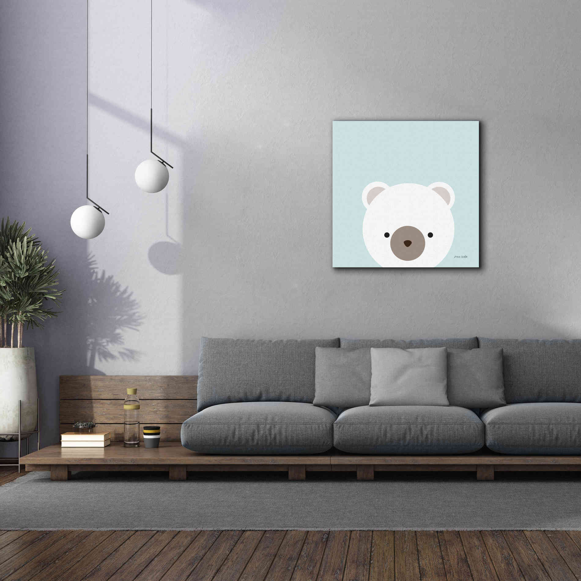 'Cuddly Bear' by Ann Kelle Designs, Canvas Wall Art,37 x 37