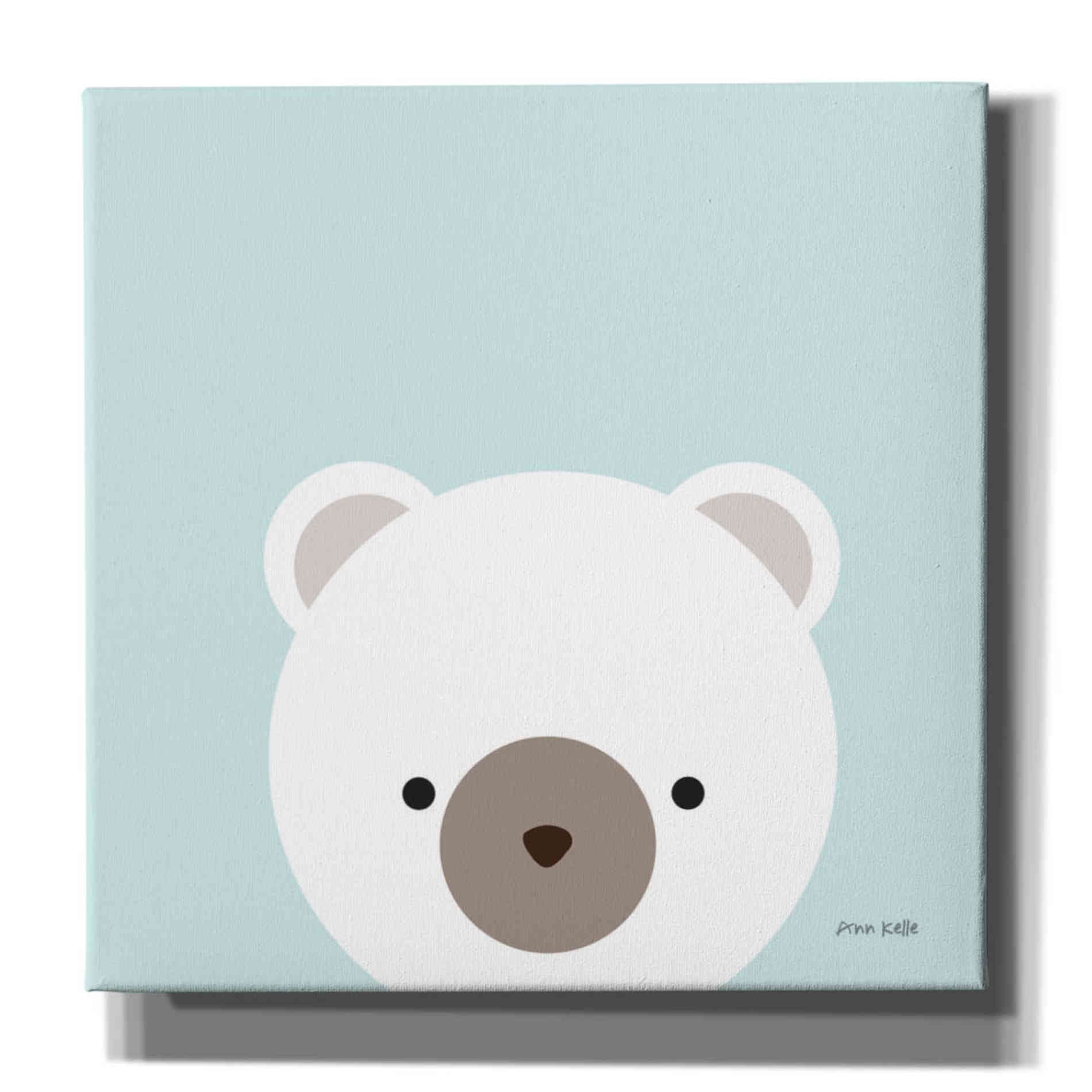 'Cuddly Bear' by Ann Kelle Designs, Canvas Wall Art,12x12x1.1x0,18x18x1.1x0,26x26x1.74x0,37x37x1.74x0