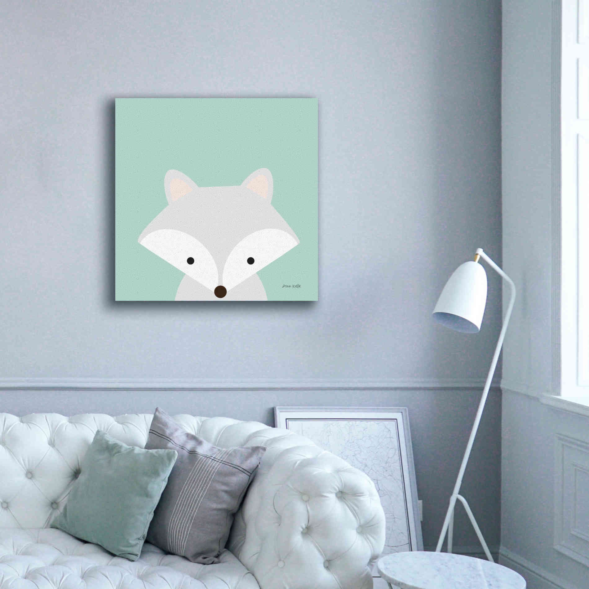 'Cuddly Fox' by Ann Kelle Designs, Canvas Wall Art,37 x 37