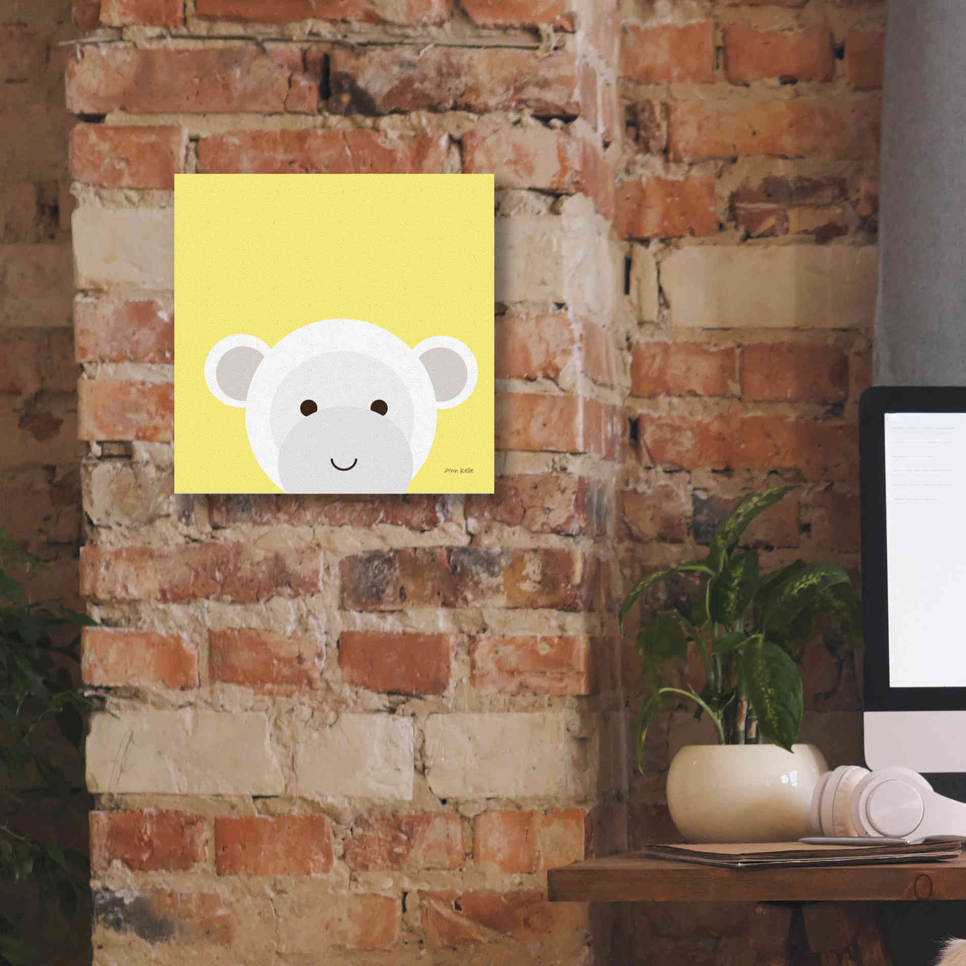 'Cuddly Monkey' by Ann Kelle Designs, Canvas Wall Art,12 x 12