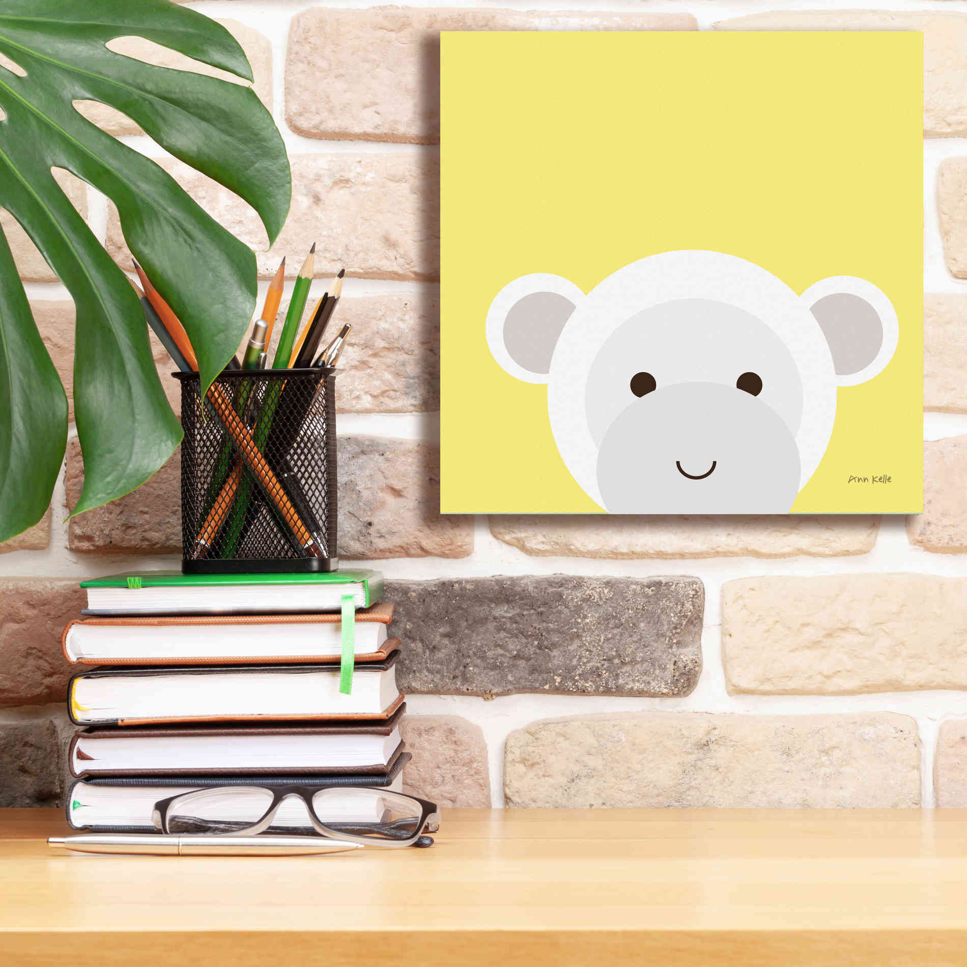 'Cuddly Monkey' by Ann Kelle Designs, Canvas Wall Art,12 x 12
