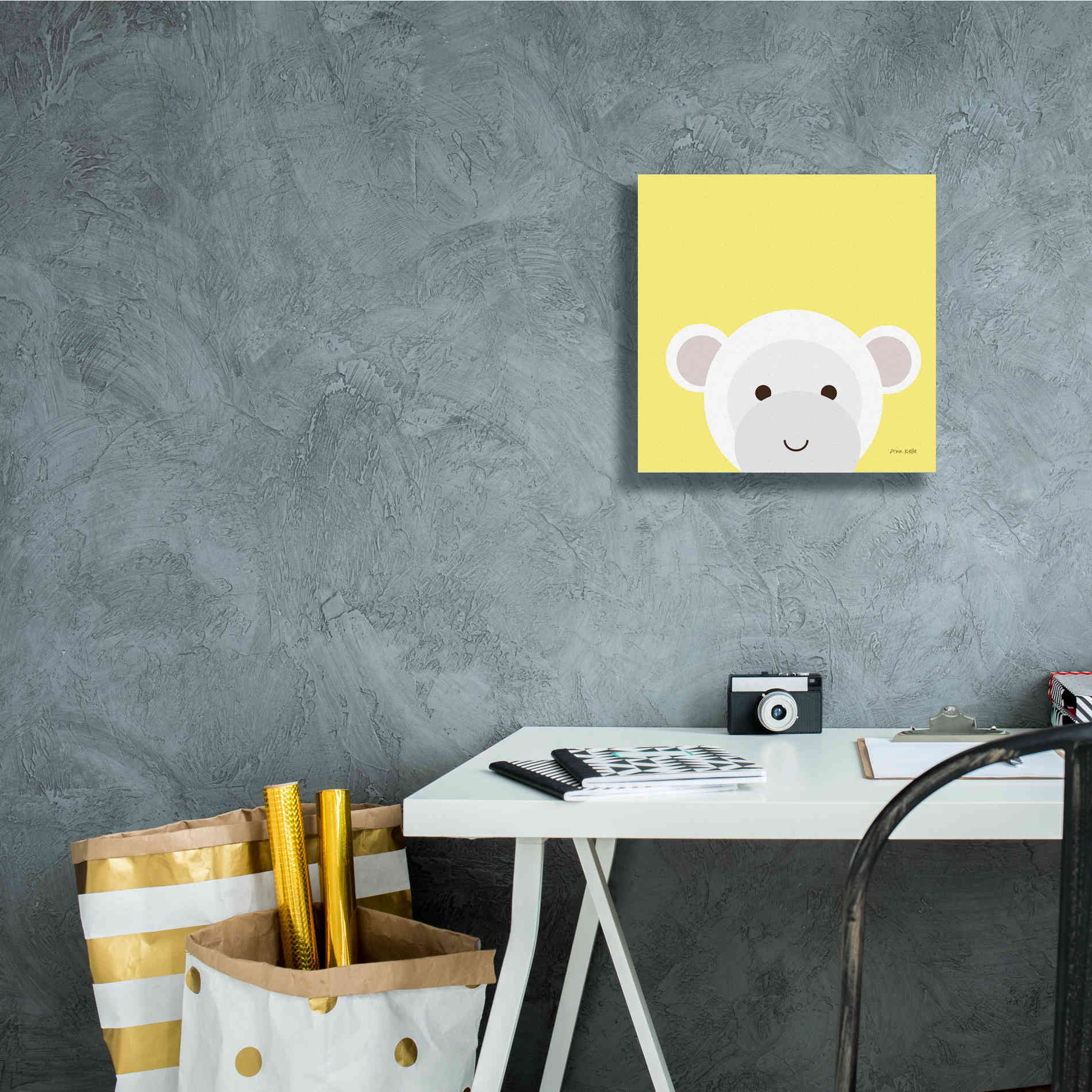 'Cuddly Monkey' by Ann Kelle Designs, Canvas Wall Art,12 x 12