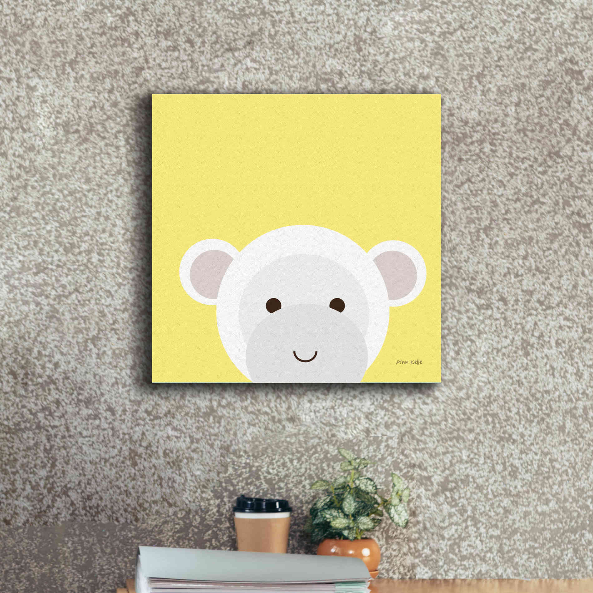 'Cuddly Monkey' by Ann Kelle Designs, Canvas Wall Art,18 x 18