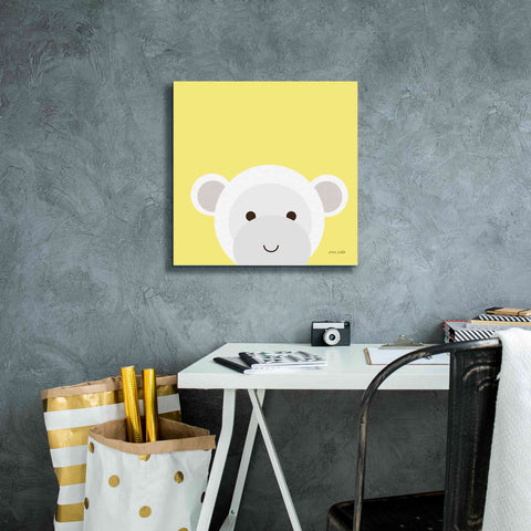 Image of 'Cuddly Monkey' by Ann Kelle Designs, Canvas Wall Art,18 x 18