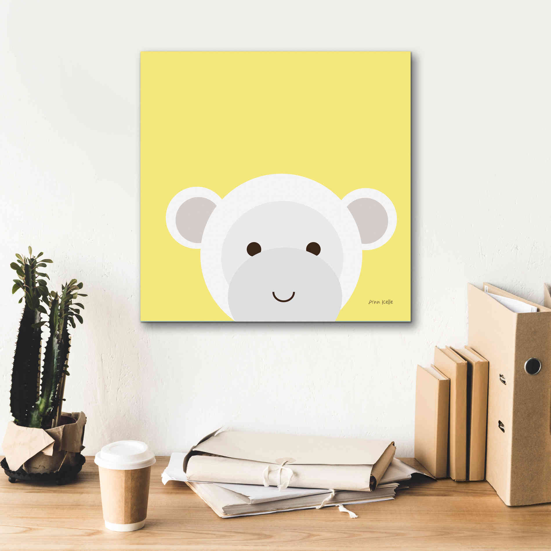 'Cuddly Monkey' by Ann Kelle Designs, Canvas Wall Art,18 x 18