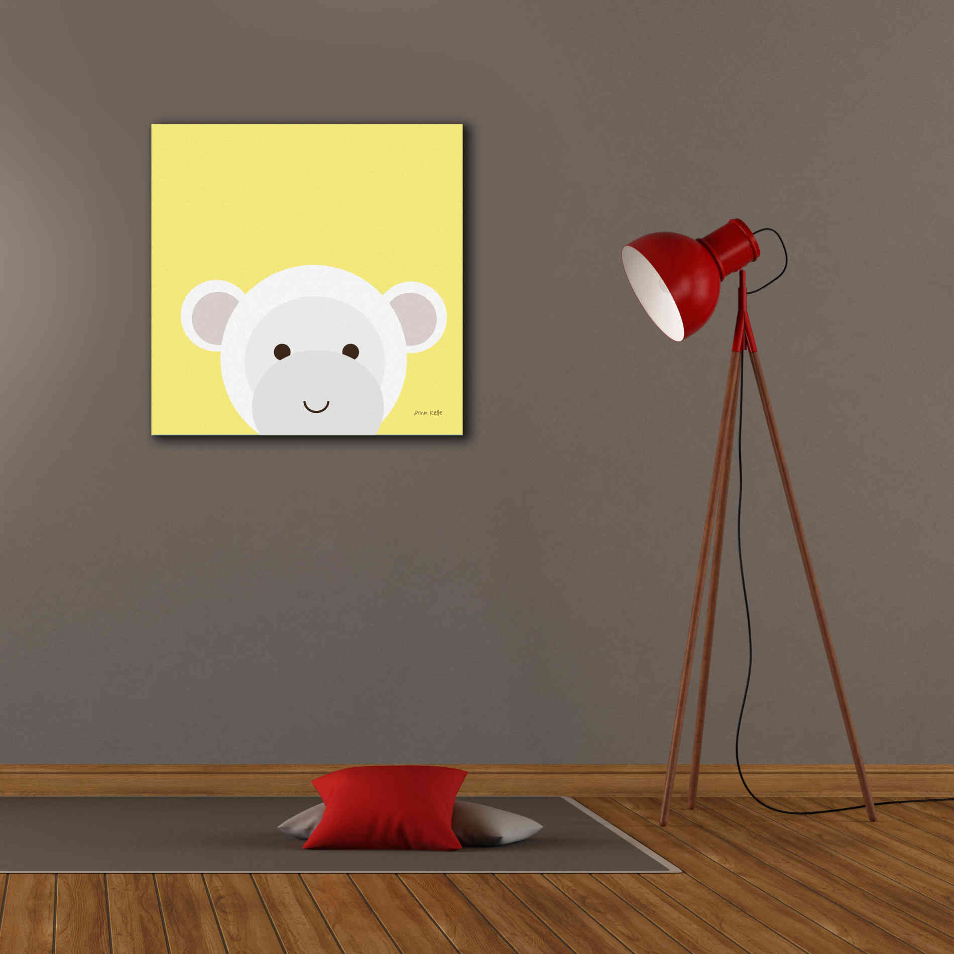 'Cuddly Monkey' by Ann Kelle Designs, Canvas Wall Art,26 x 26