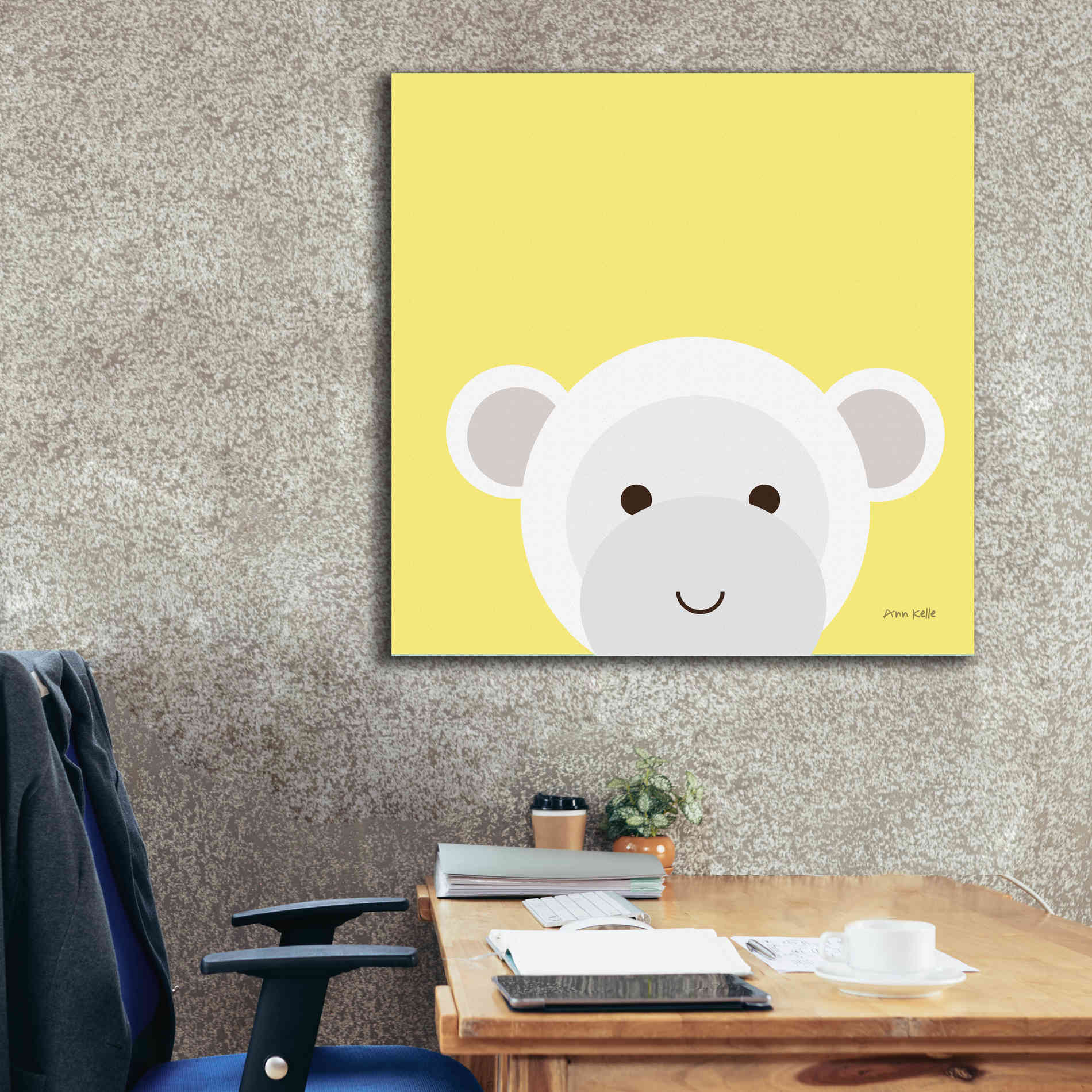 'Cuddly Monkey' by Ann Kelle Designs, Canvas Wall Art,37 x 37