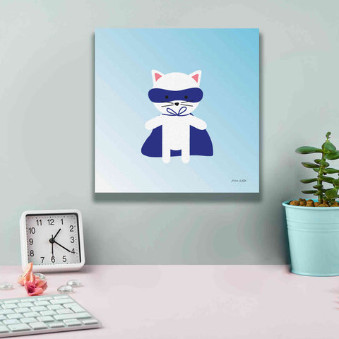 Image of 'Cat Super Hero' by Ann Kelle Designs, Canvas Wall Art,12 x 12