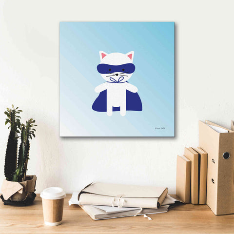 Image of 'Cat Super Hero' by Ann Kelle Designs, Canvas Wall Art,18 x 18