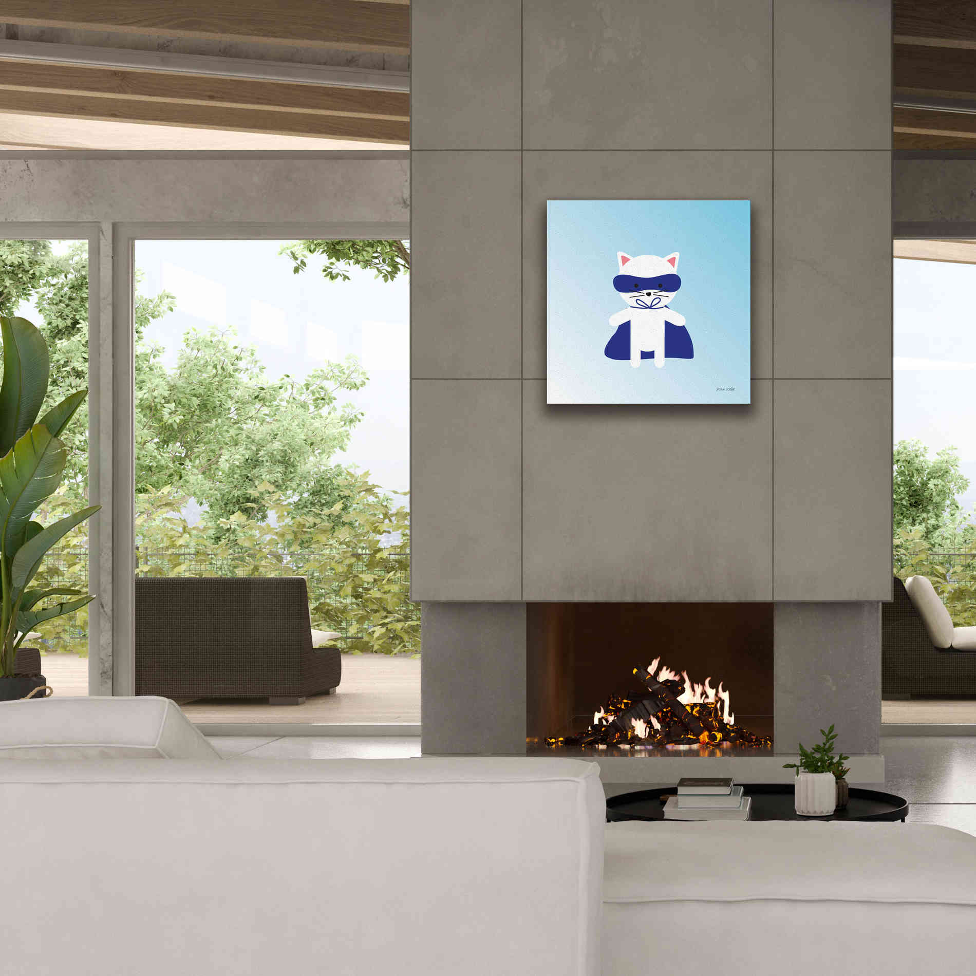 'Cat Super Hero' by Ann Kelle Designs, Canvas Wall Art,26 x 26