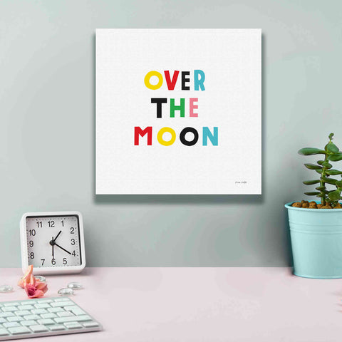 Image of 'Over the Moon' by Ann Kelle Designs, Canvas Wall Art,12 x 12