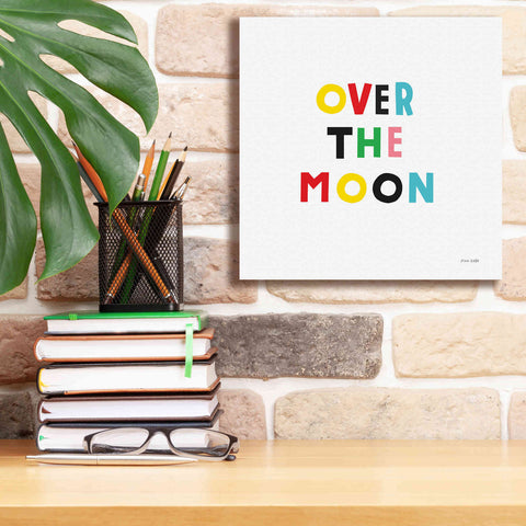 Image of 'Over the Moon' by Ann Kelle Designs, Canvas Wall Art,12 x 12