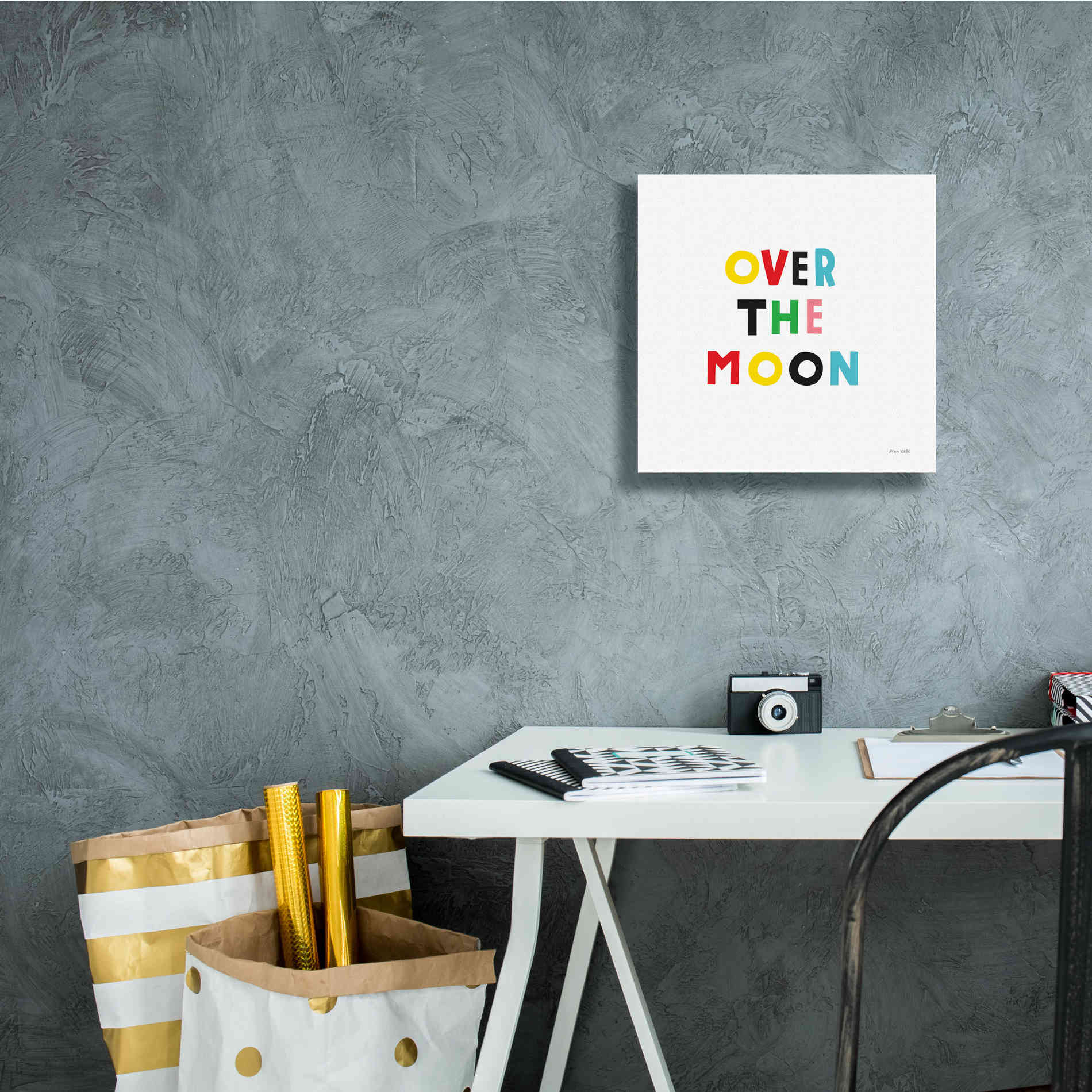'Over the Moon' by Ann Kelle Designs, Canvas Wall Art,12 x 12