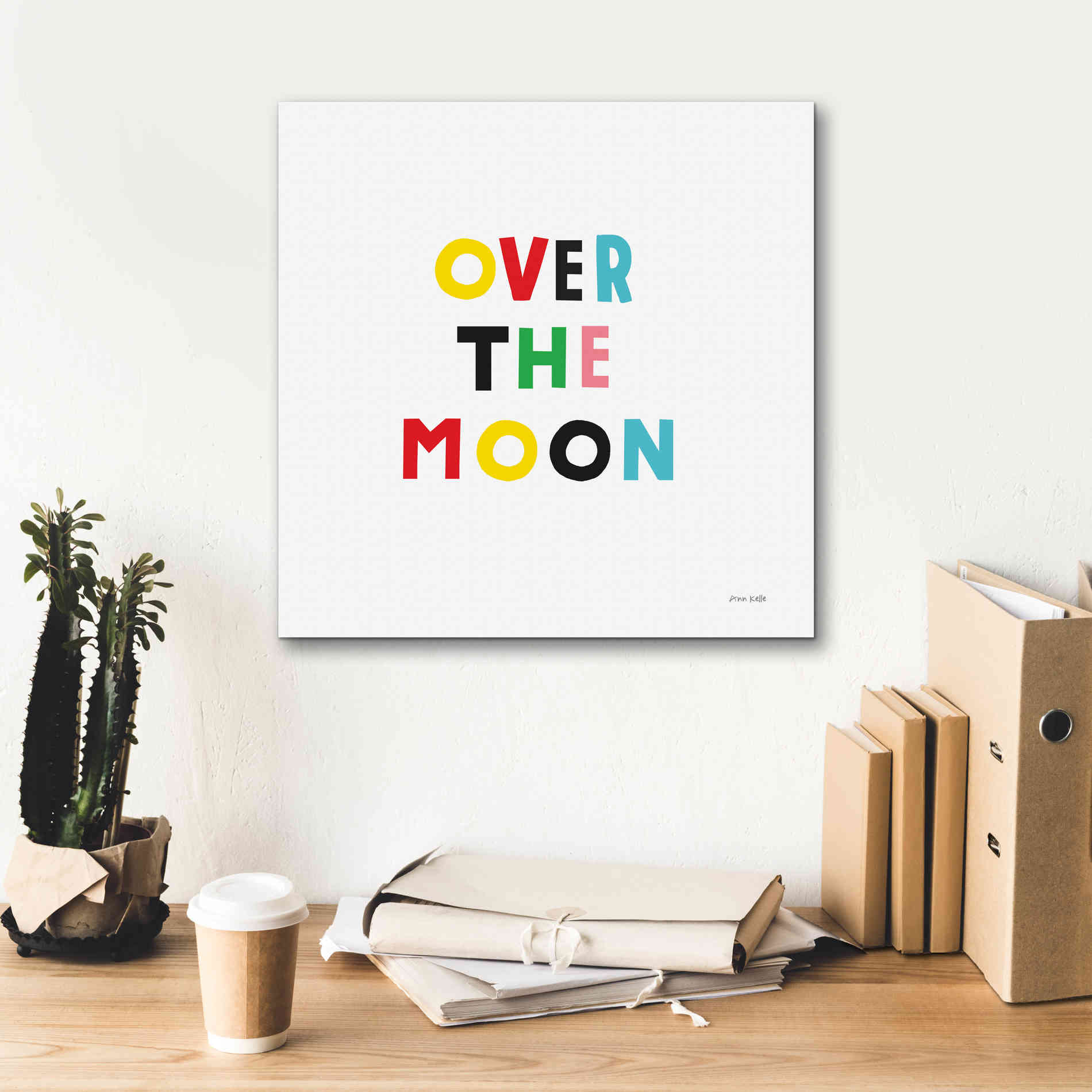 'Over the Moon' by Ann Kelle Designs, Canvas Wall Art,18 x 18
