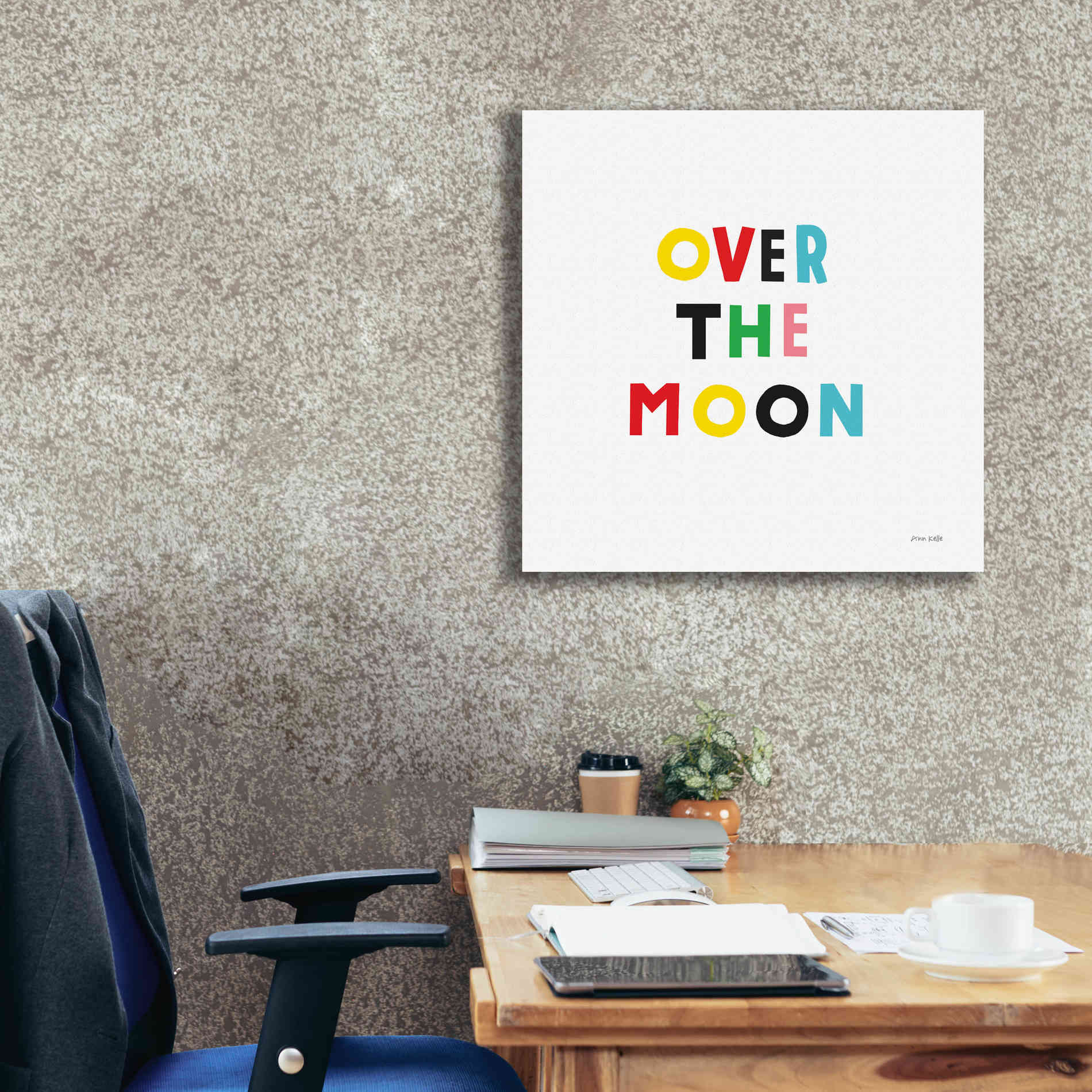 'Over the Moon' by Ann Kelle Designs, Canvas Wall Art,26 x 26