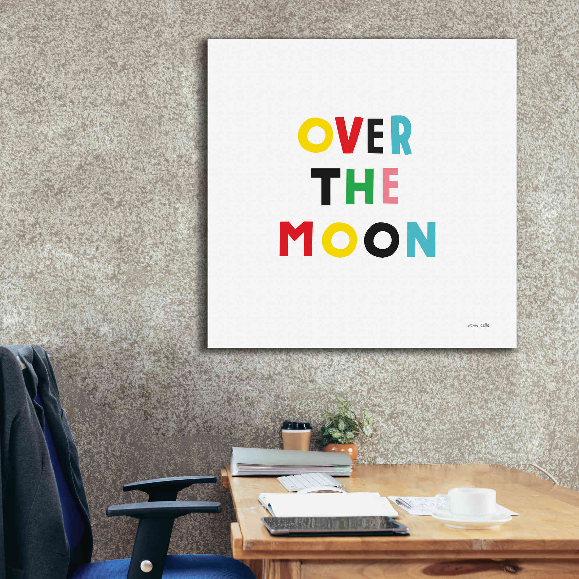 'Over the Moon' by Ann Kelle Designs, Canvas Wall Art,37 x 37