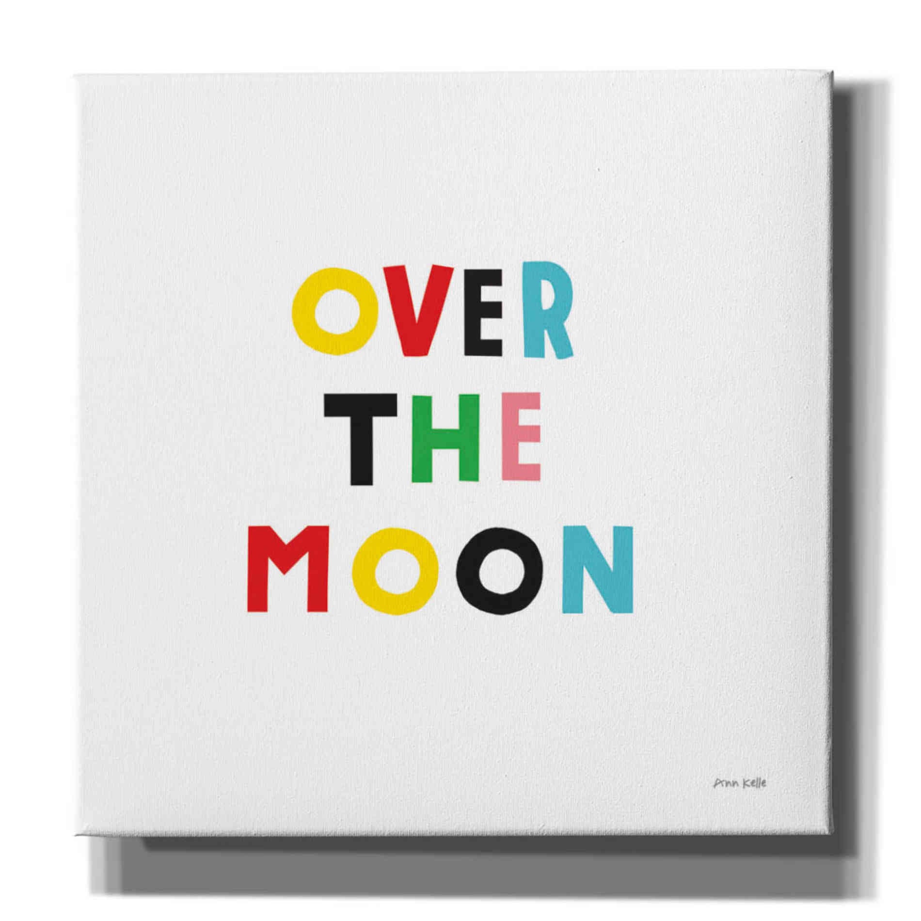 'Over the Moon' by Ann Kelle Designs, Canvas Wall Art,12x12x1.1x0,18x18x1.1x0,26x26x1.74x0,37x37x1.74x0