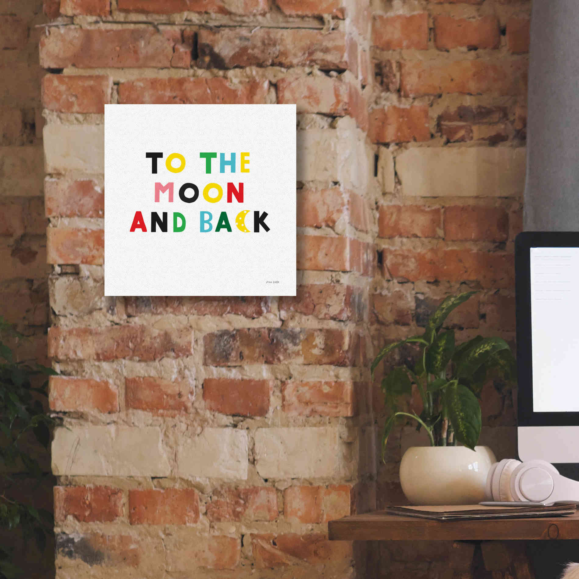 'To the Moon and Back' by Ann Kelle Designs, Canvas Wall Art,12 x 12