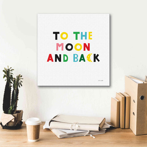 Image of 'To the Moon and Back' by Ann Kelle Designs, Canvas Wall Art,18 x 18