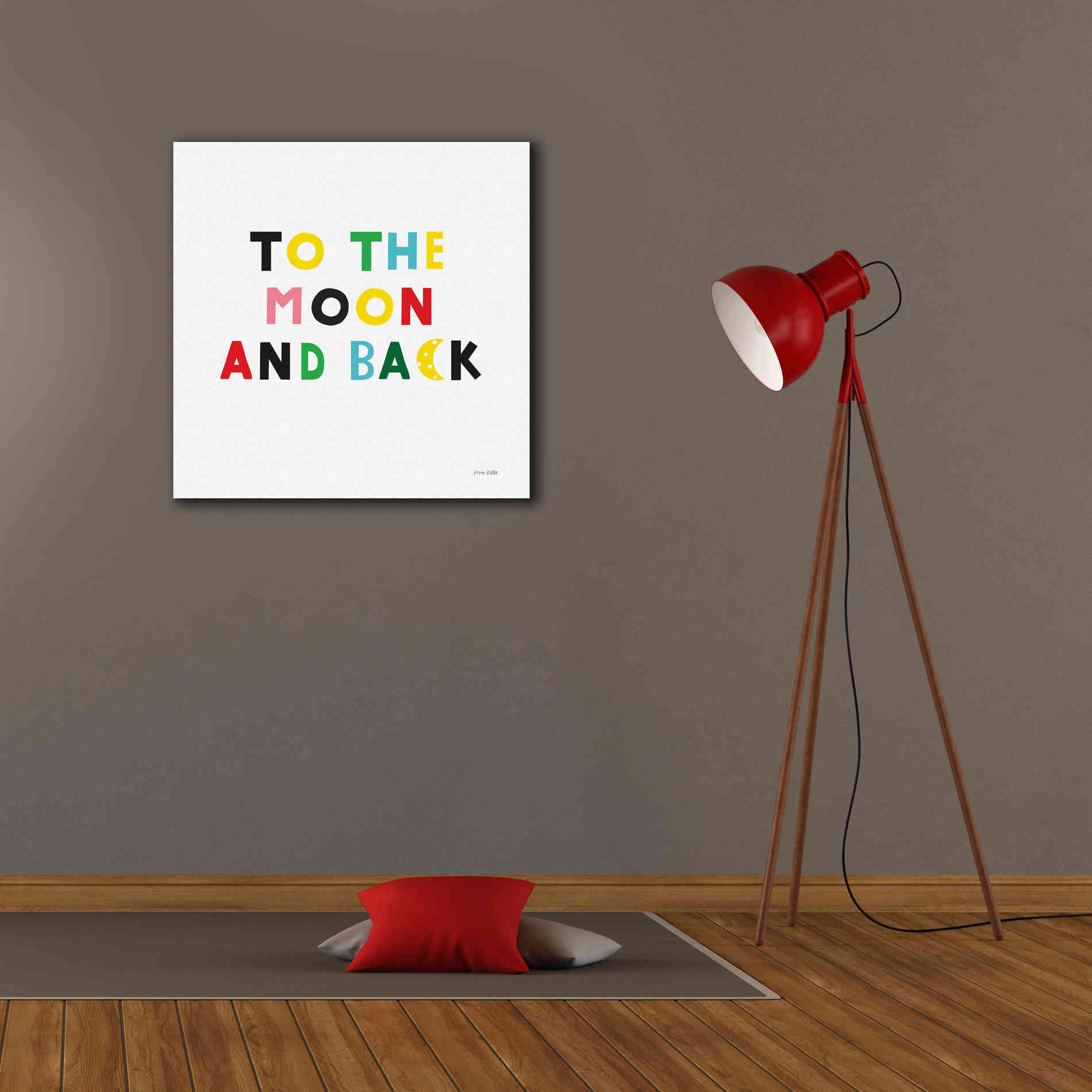 'To the Moon and Back' by Ann Kelle Designs, Canvas Wall Art,26 x 26