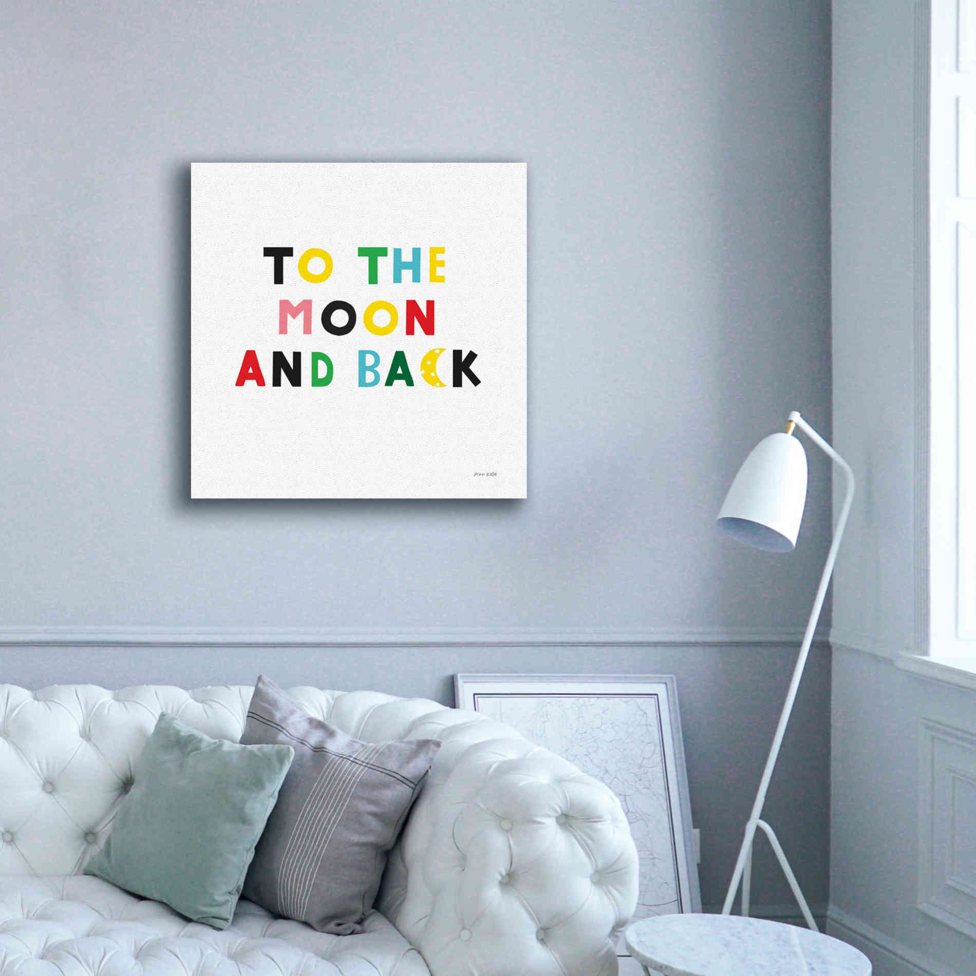'To the Moon and Back' by Ann Kelle Designs, Canvas Wall Art,37 x 37