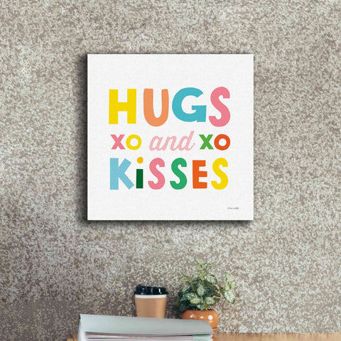 Image of 'Hugs and Kisses' by Ann Kelle Designs, Canvas Wall Art,18 x 18