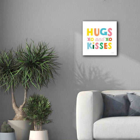 Image of 'Hugs and Kisses' by Ann Kelle Designs, Canvas Wall Art,18 x 18