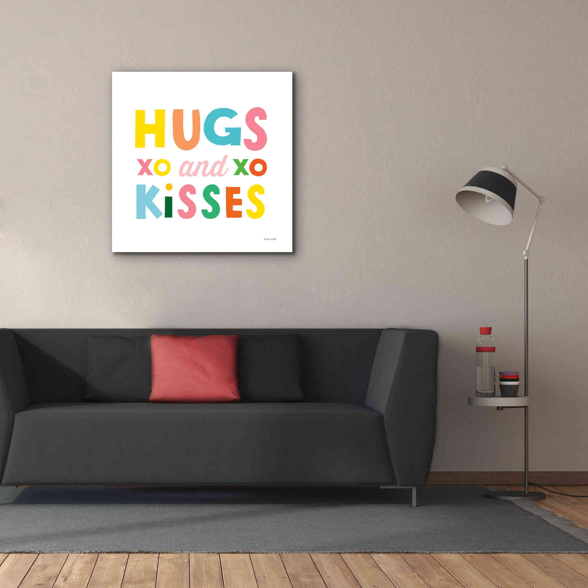 'Hugs and Kisses' by Ann Kelle Designs, Canvas Wall Art,37 x 37