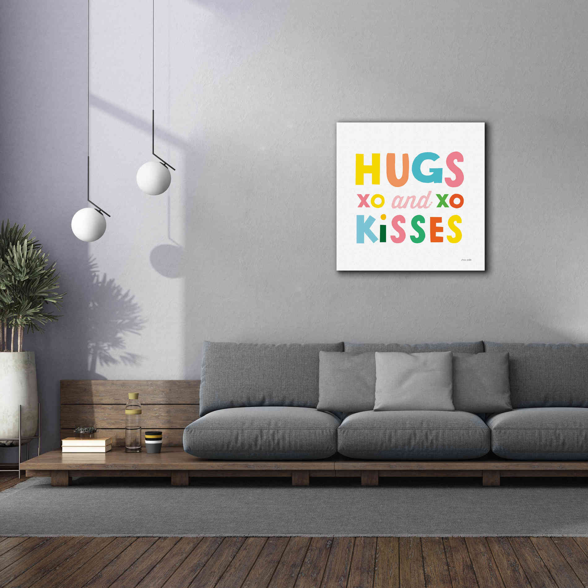 'Hugs and Kisses' by Ann Kelle Designs, Canvas Wall Art,37 x 37