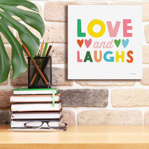 Image of 'Love and Laughs' by Ann Kelle Designs, Canvas Wall Art,12 x 12