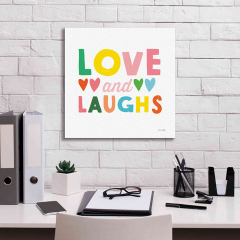 Image of 'Love and Laughs' by Ann Kelle Designs, Canvas Wall Art,18 x 18