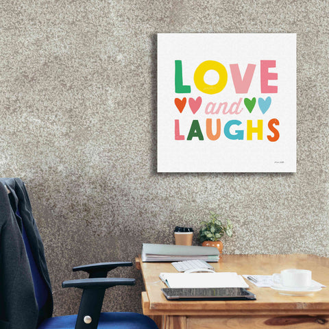 Image of 'Love and Laughs' by Ann Kelle Designs, Canvas Wall Art,26 x 26