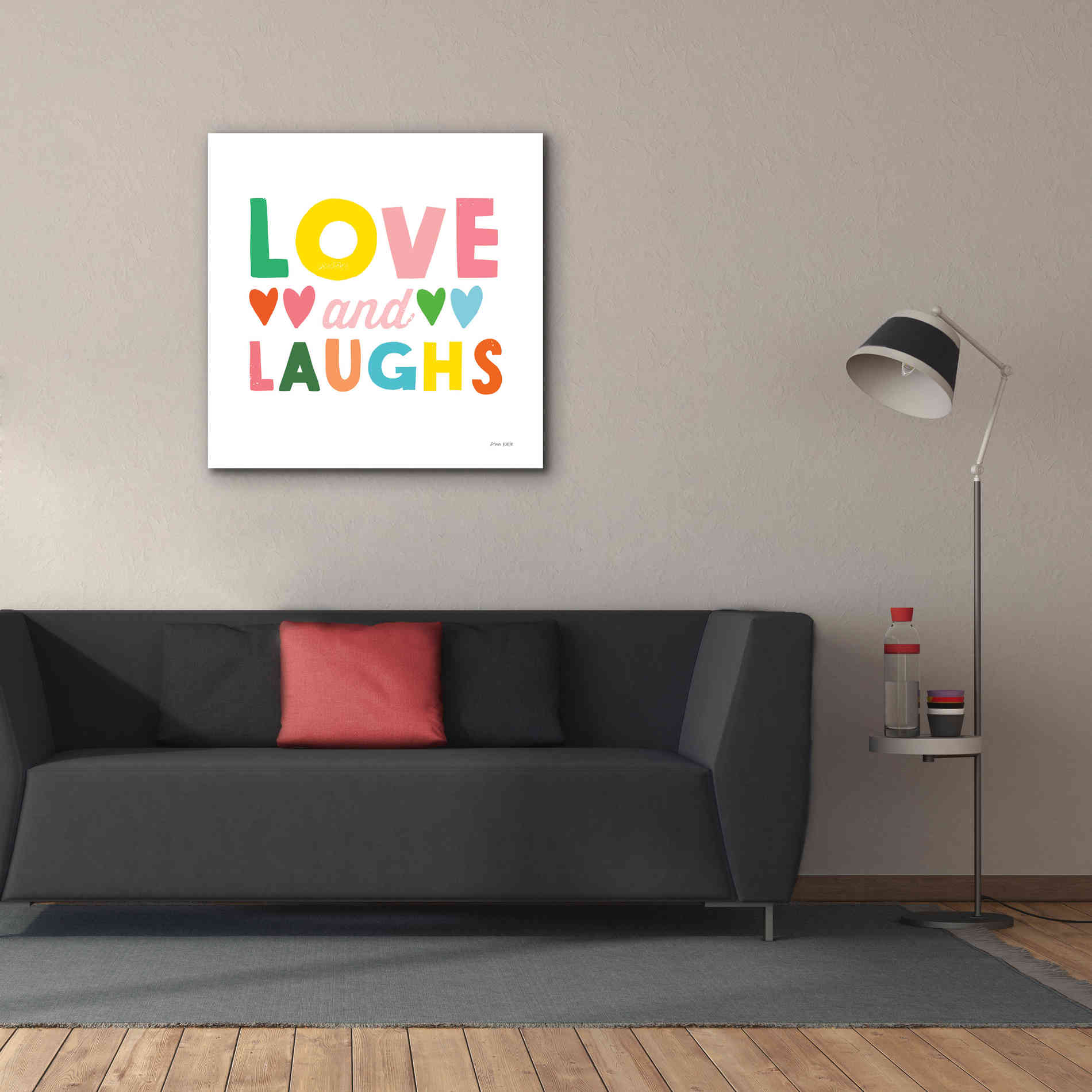 'Love and Laughs' by Ann Kelle Designs, Canvas Wall Art,37 x 37