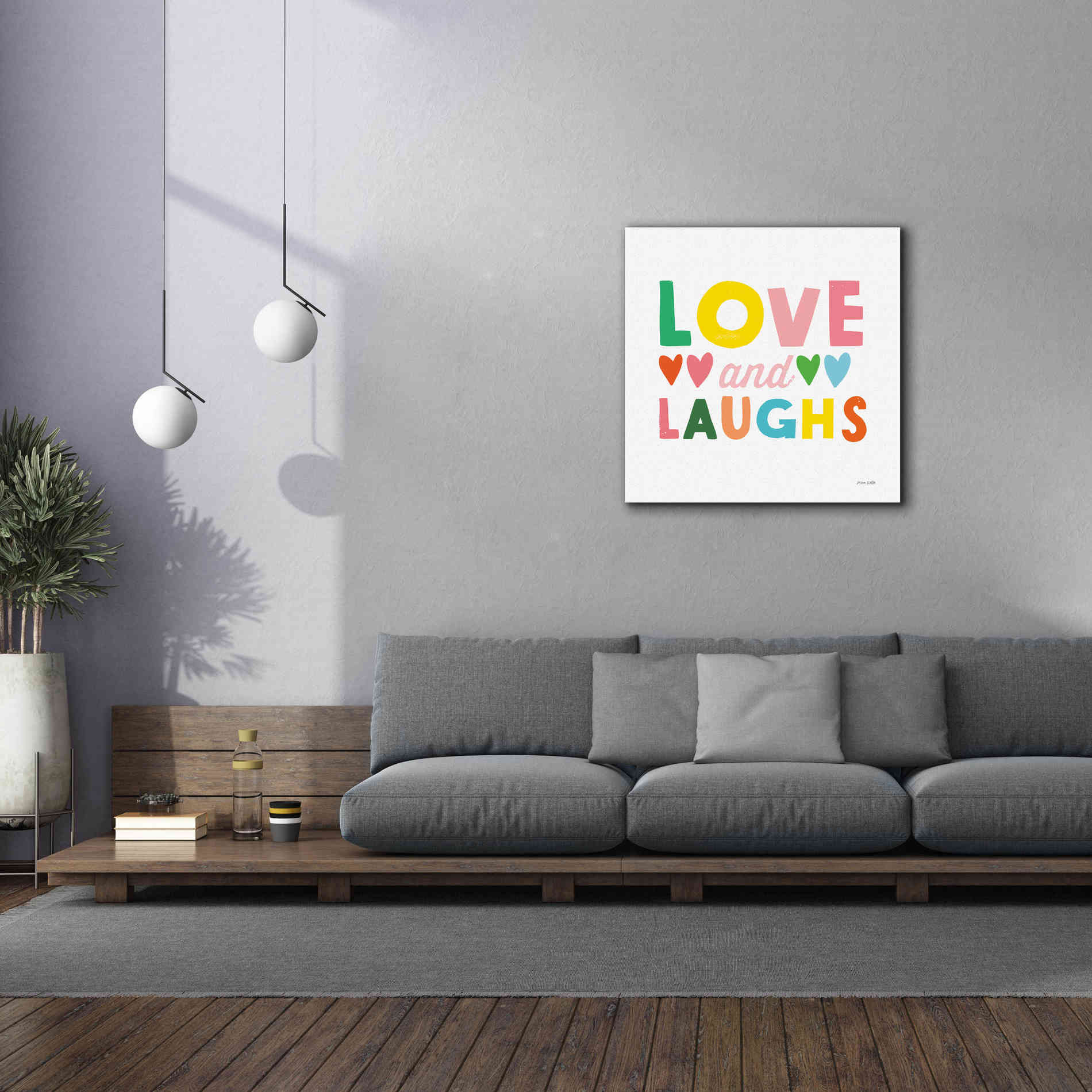 'Love and Laughs' by Ann Kelle Designs, Canvas Wall Art,37 x 37