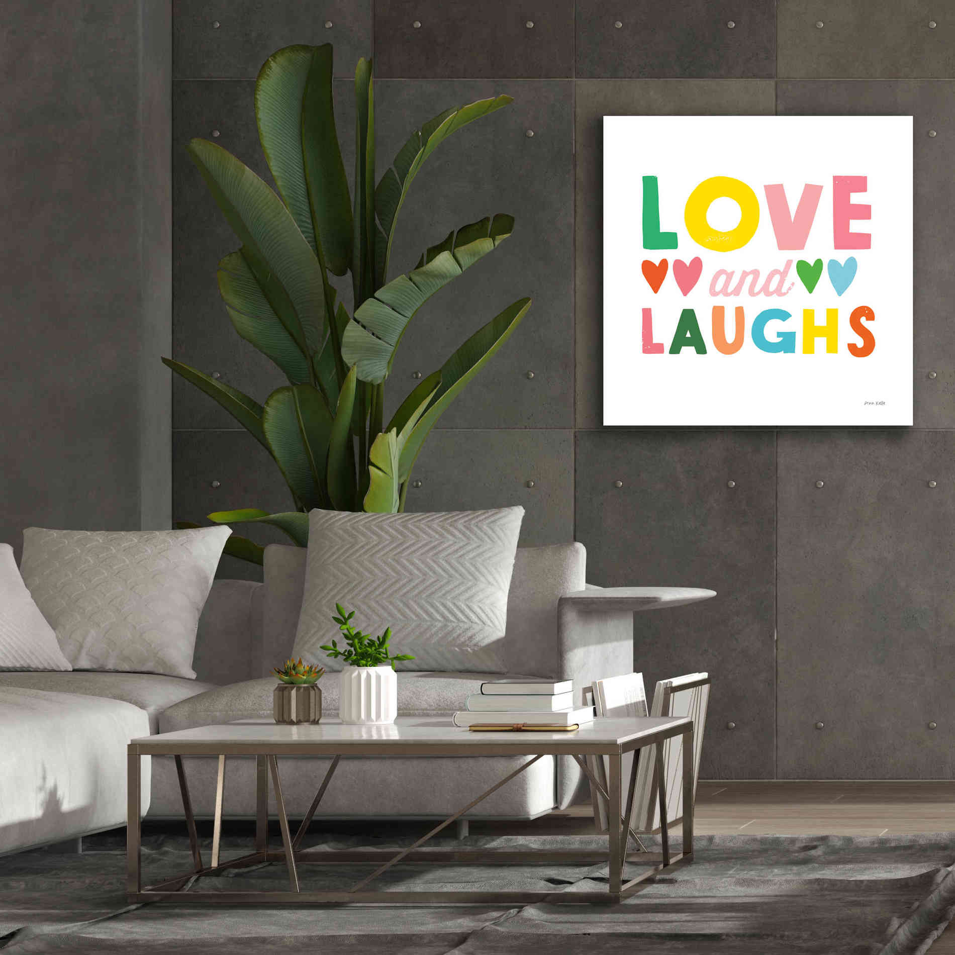 'Love and Laughs' by Ann Kelle Designs, Canvas Wall Art,37 x 37