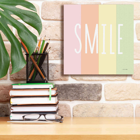 Image of 'Smile Rainbow' by Ann Kelle Designs, Canvas Wall Art,12 x 12