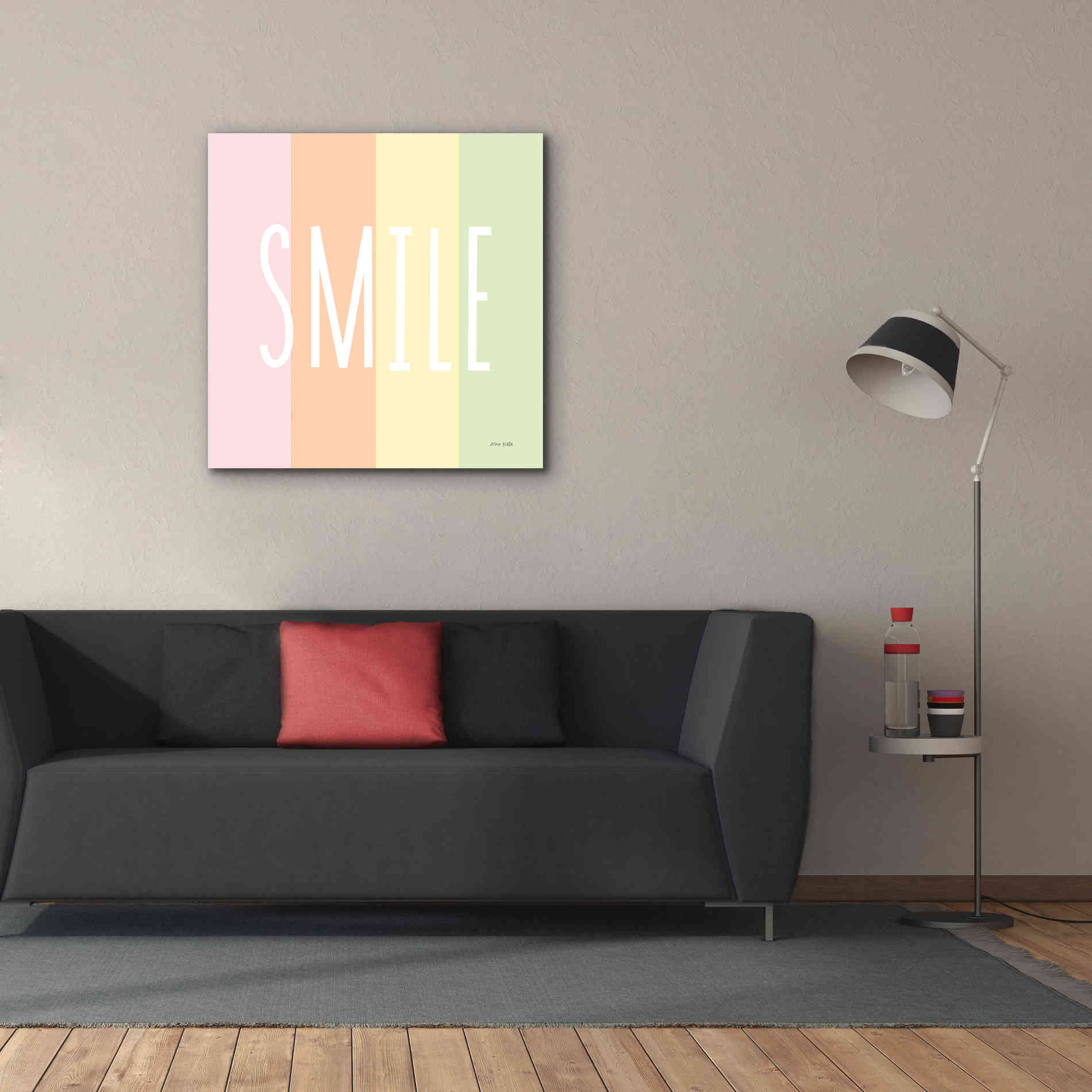 'Smile Rainbow' by Ann Kelle Designs, Canvas Wall Art,37 x 37