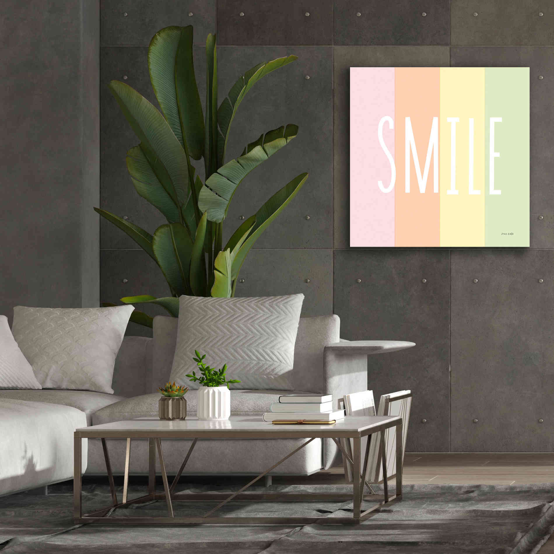 'Smile Rainbow' by Ann Kelle Designs, Canvas Wall Art,37 x 37