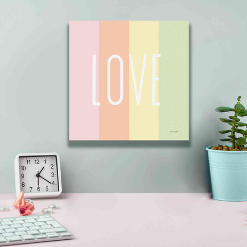 Image of 'Love Rainbow' by Ann Kelle Designs, Canvas Wall Art,12 x 12